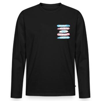 Transgender saying Trans Rights are Human Rights - Men's Premium Organic Long Sleeve Shirt - black - Front - Nico (187cm)