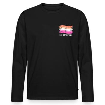 Lesbeautiful Lesbienne LGBT Pride Lesbienne - T-shirt manches longues Premium bio Homme - noir - Devant - Nico (187cm)