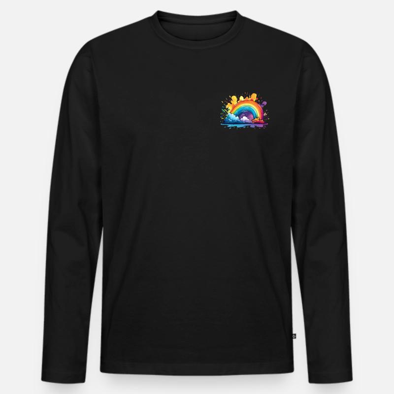 Dein Regenbogen - Männer Premium Bio Langarmshirt - Schwarz