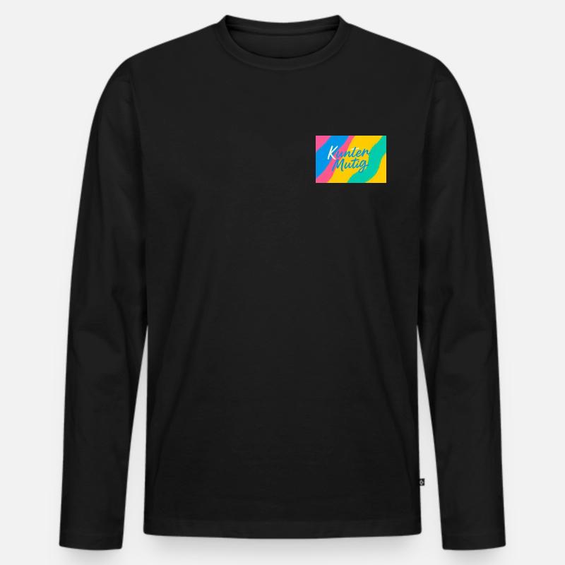 Kunter Mutig Farbrausch - Männer Premium Bio Langarmshirt - Schwarz
