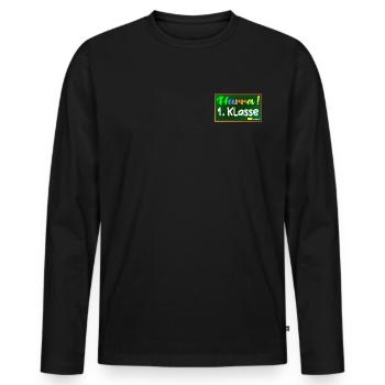 Grundschule 1. Klasse HURRA - Männer Premium Bio Langarmshirt - Schwarz - Vorne - Nico (187cm)