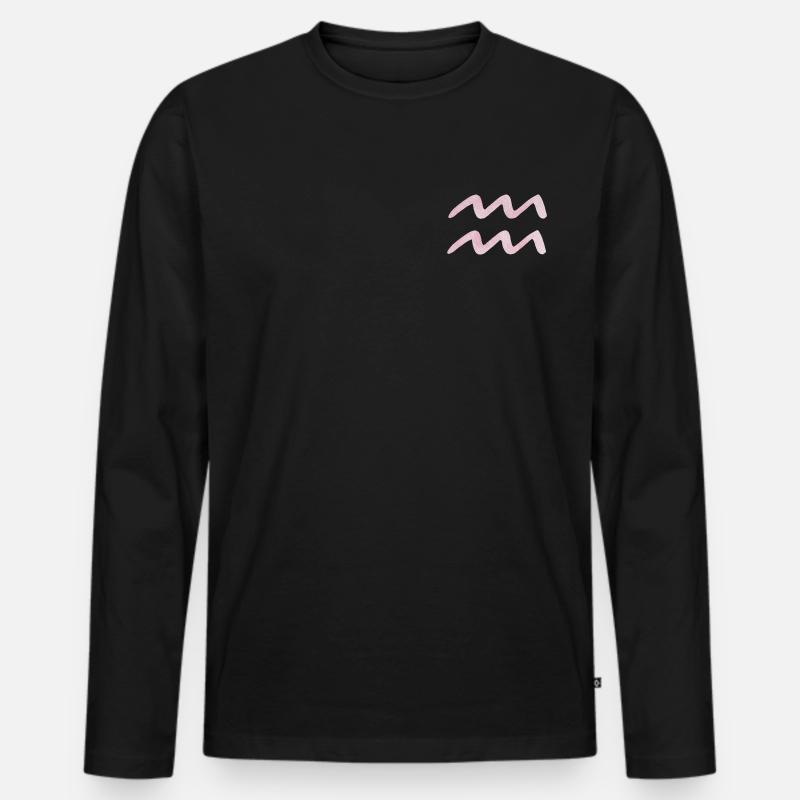 Wassermann Sternzeichen - Männer Premium Bio Langarmshirt - Schwarz
