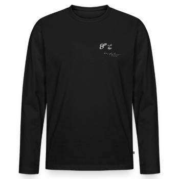 E is for Eejit Funny Dictionary Definition Design - Men's Premium Organic Long Sleeve Shirt - black - Front - Nico (187cm)