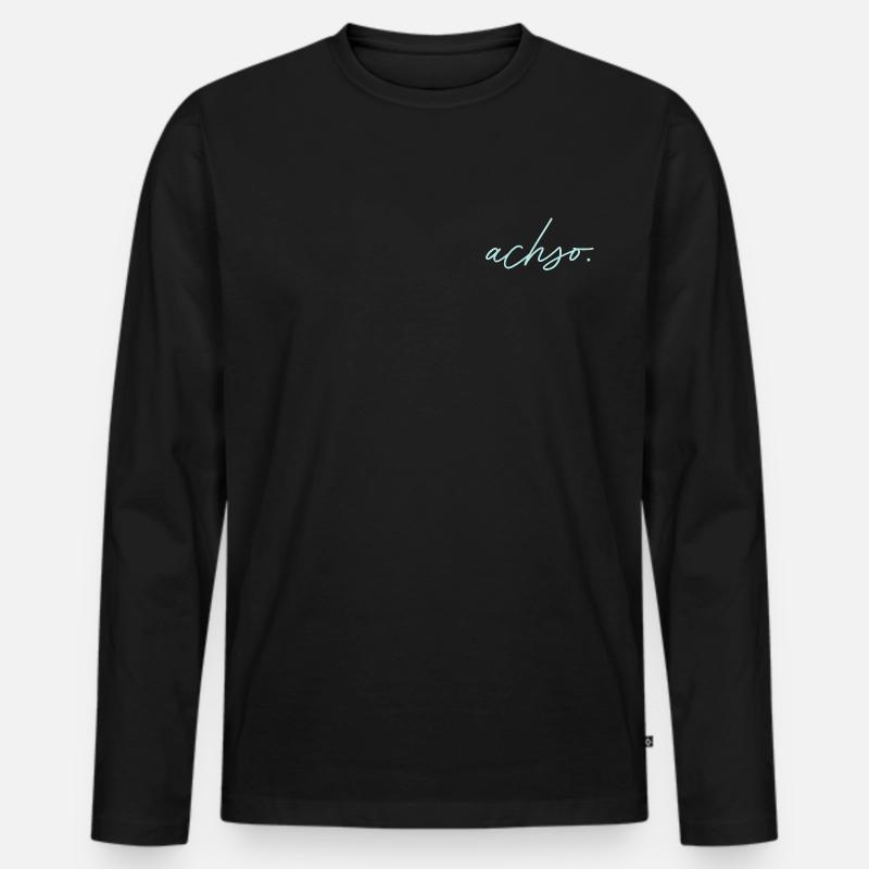 achso. Bluewave - Männer Premium Bio Langarmshirt - Schwarz