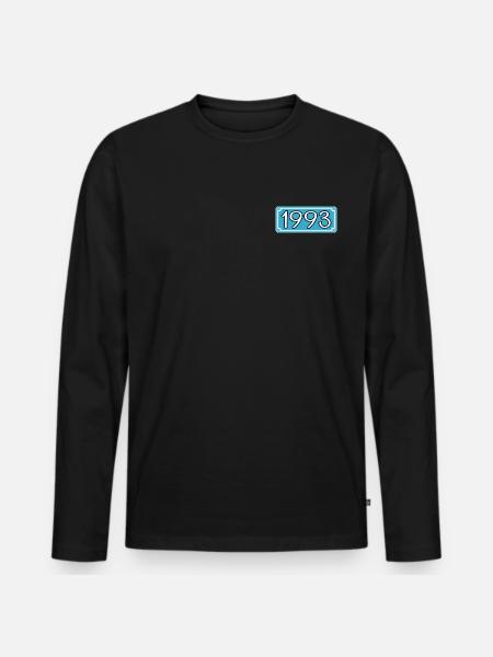 Year 1993 - Year 93 - LETTERING - Men's Premium Organic Long Sleeve Shirt - black