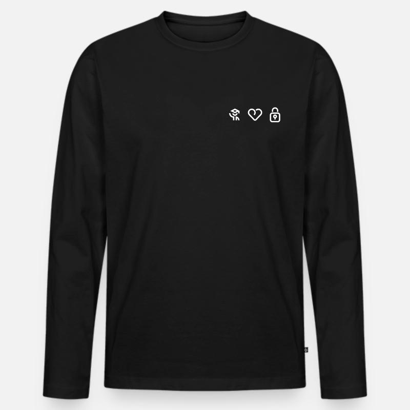 Education loves Security -white Edition - Männer Premium Bio Langarmshirt - Schwarz