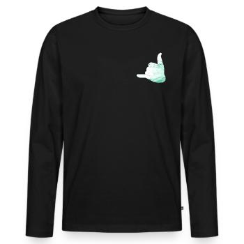 salut surfeur shaka - T-shirt manches longues Premium bio Homme - noir - Devant - Nico (187cm)