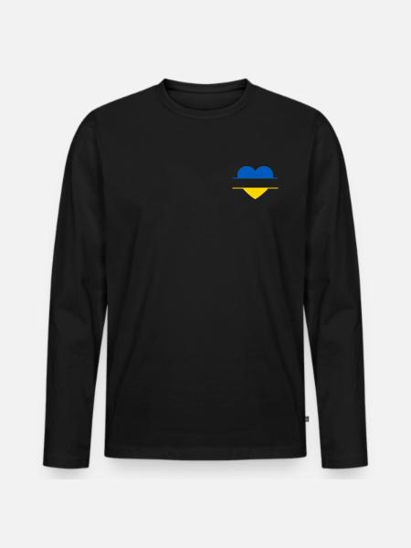 Ukraine Heart - Men's Premium Organic Long Sleeve Shirt - black