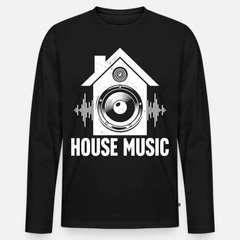 House - Männer Premium Bio Langarmshirt - Schwarz