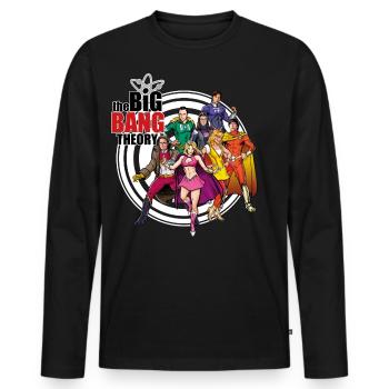 The Big Bang Theory Bazinga Comic Group - Men's Premium Organic Long Sleeve Shirt - black - Front - Nico (187cm)
