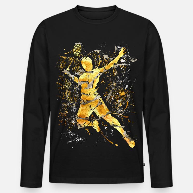Badminton - Smash - Badminton - Männer Premium Bio Langarmshirt - Schwarz