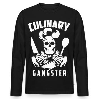 Culinary Gangster Skeleton Chef - Männer Premium Bio Langarmshirt - Schwarz - Vorne - Nico (187cm)