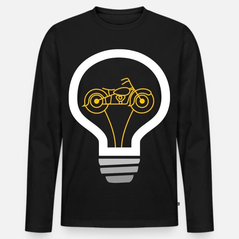 Motorrad-Innenbirne - Männer Premium Bio Langarmshirt - Schwarz