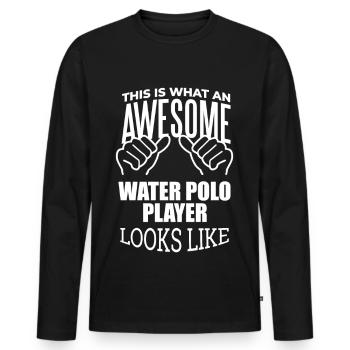 Water Polo Water Polo Water Polo - Men's Premium Organic Long Sleeve Shirt - black - Front - Nico (187cm)