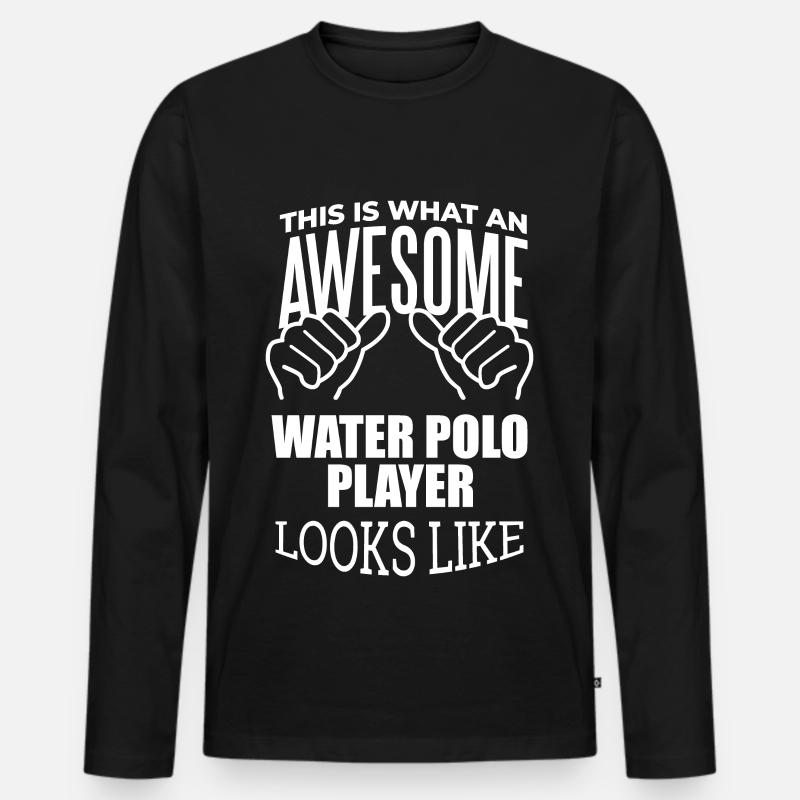 Wasserball - Männer Premium Bio Langarmshirt - Schwarz
