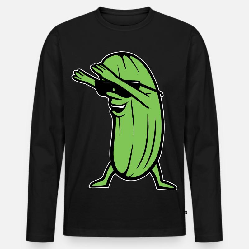 Dabbing Cucumber Dabbing Dab Dance Hip-Hop Dance Pose - Men's Premium Organic Long Sleeve Shirt - black