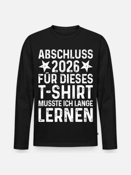 Abschluss 2026 T-Shirt - Männer Premium Bio Langarmshirt - Schwarz
