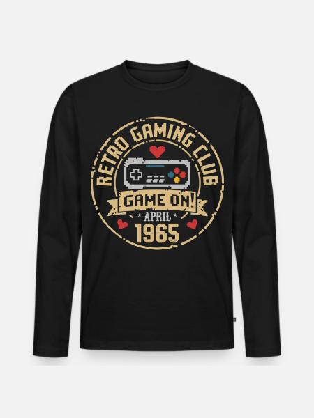 April 1965 Anniversary April 1965 Retro - Men's Premium Organic Long Sleeve Shirt - black