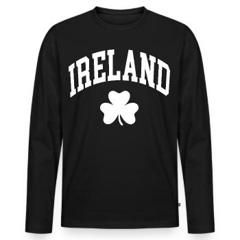 Ireland Shamrock - Men's Premium Organic Long Sleeve Shirt - black - Front - Nico (187cm)