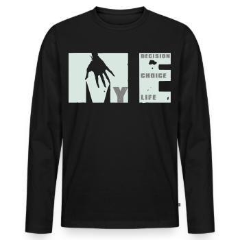 MEvolution: Choice, Decision, Life - Men's Premium Organic Long Sleeve Shirt - black - Front - Nico (187cm)