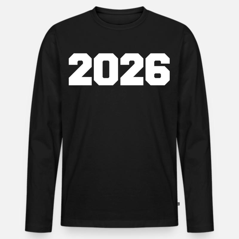 2026 - Männer Premium Bio Langarmshirt - Schwarz