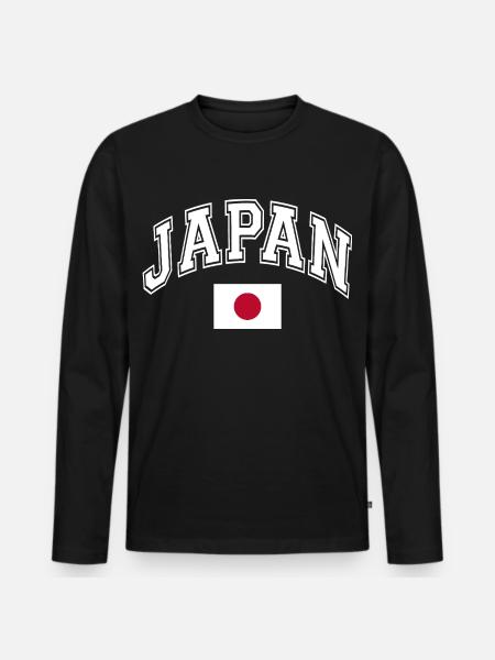 Japan Flag - Men's Premium Organic Long Sleeve Shirt - black