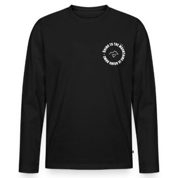 Going to the mountains (weiss) - Männer Premium Bio Langarmshirt - Schwarz - Vorne - Nico (187cm)
