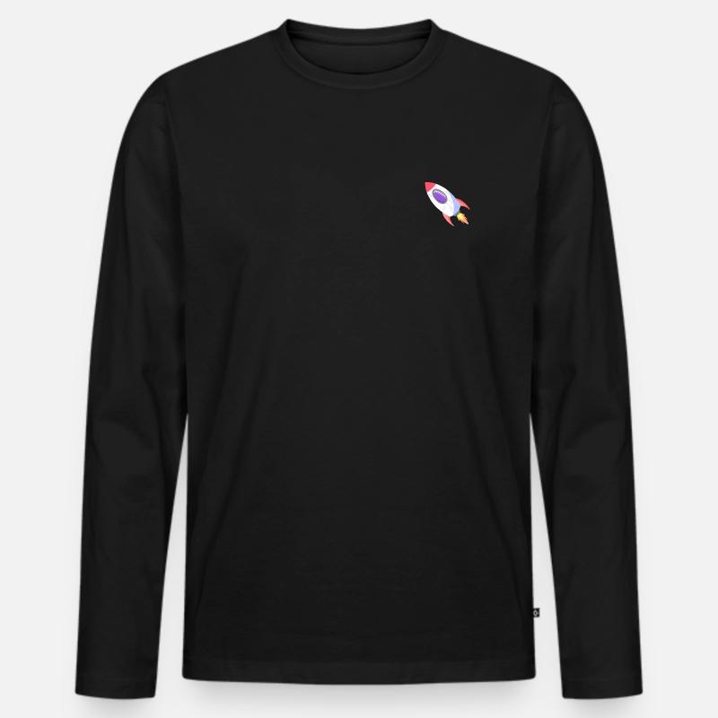 Space Rocket Pop Comic - T-shirt manches longues Premium bio Homme - noir
