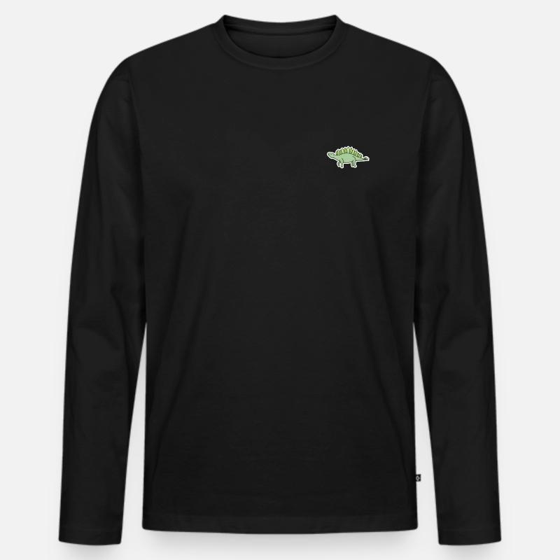 Dinosaurier - Männer Premium Bio Langarmshirt - Schwarz