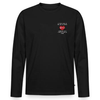 Herz stoppen Pflegekraft Attraktiv - Männer Premium Bio Langarmshirt - Schwarz - Vorne - Nico (187cm)