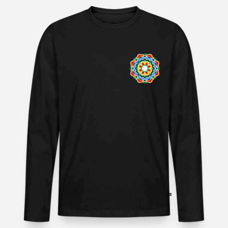 Dancheong 단청 - single (Ver.8) - Männer Premium Bio Langarmshirt - Schwarz