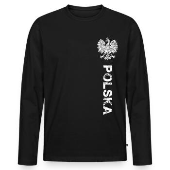 Polska - T-shirt manches longues Premium bio Homme - noir - Devant - Nico (187cm)