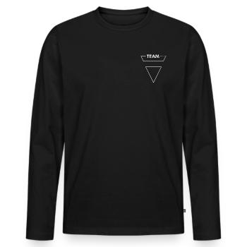 Team logo zum selbst gestalten - Männer Premium Bio Langarmshirt - Schwarz - Vorne - Nico (187cm)