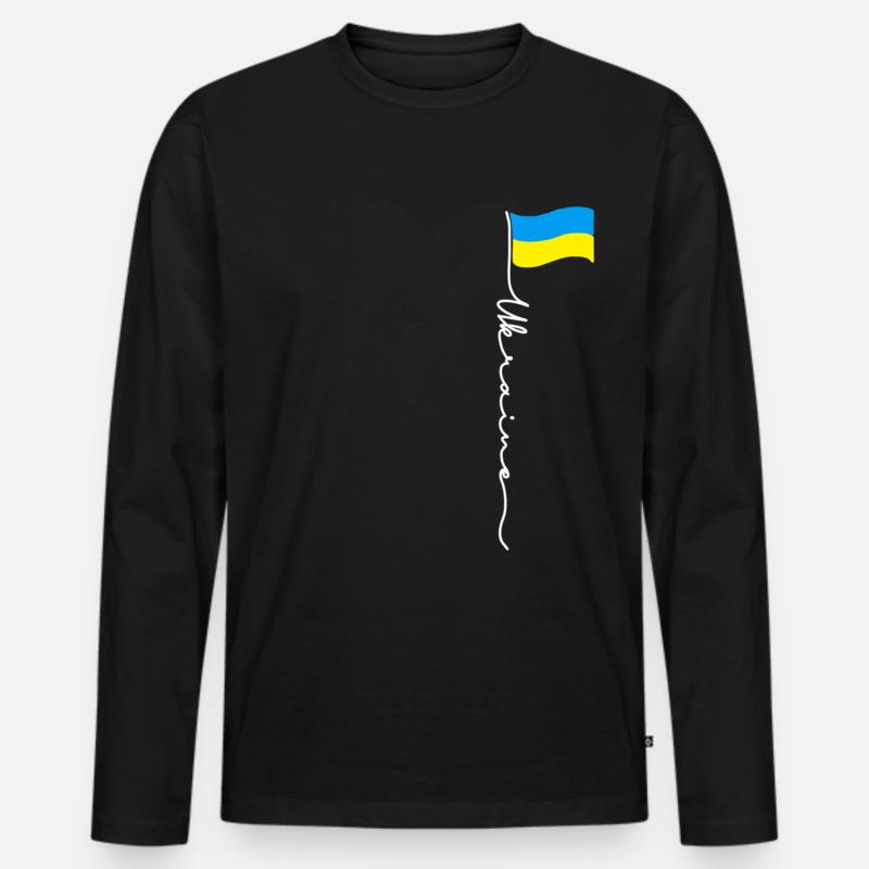 ukraine frieden - Männer Premium Bio Langarmshirt - Schwarz