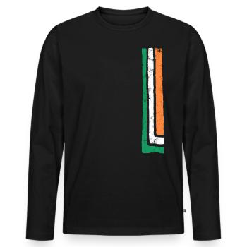 Ireland - Men's Premium Organic Long Sleeve Shirt - black - Front - Nico (187cm)