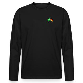 Brazil Germany Flag Crossed - Männer Premium Bio Langarmshirt - Schwarz - Vorne - Nico (187cm)
