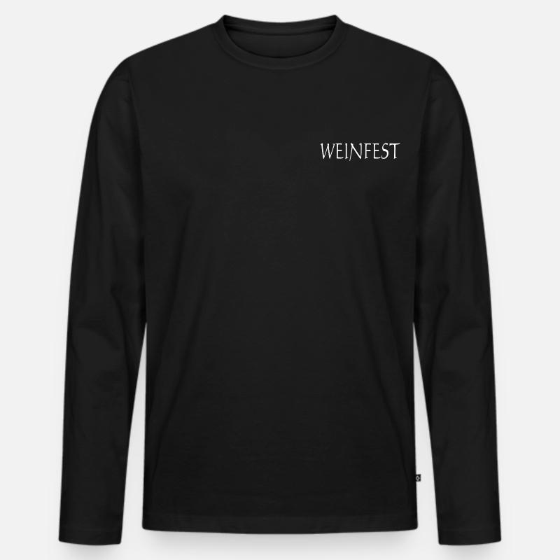 Weinfest - Männer Premium Bio Langarmshirt - Schwarz