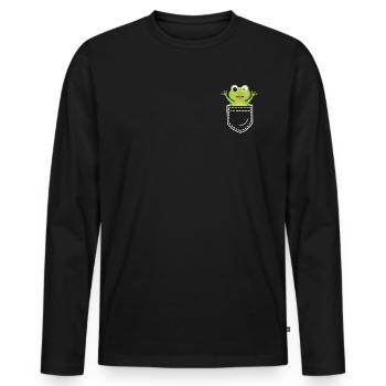 Frog Frogs - Men's Premium Organic Long Sleeve Shirt - black - Front - Nico (187cm)