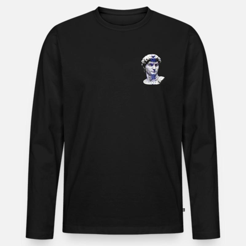 Klassische neon-kybernetische Büste - Männer Premium Bio Langarmshirt - Schwarz