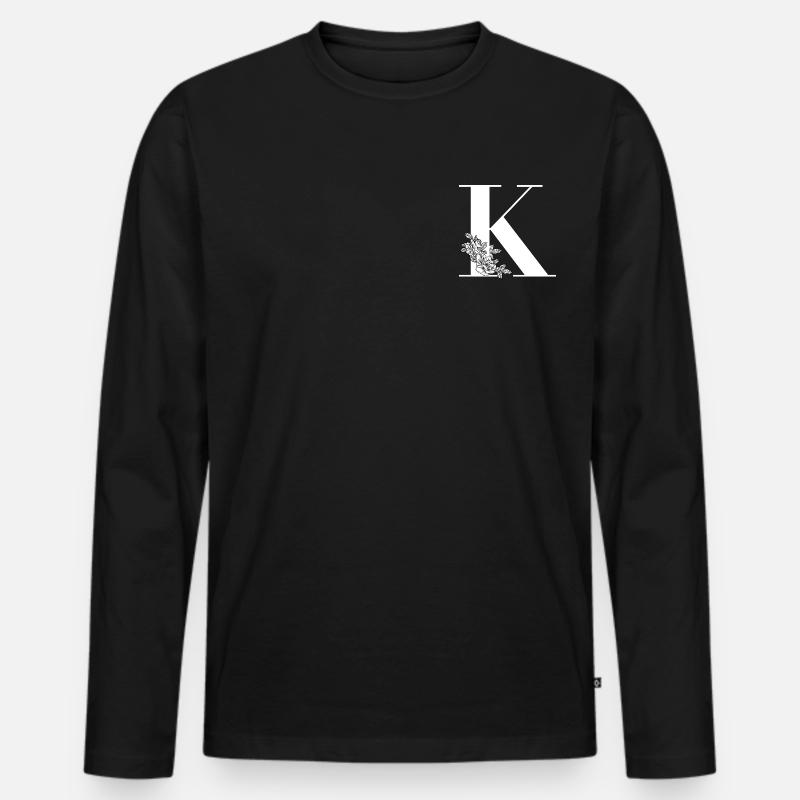 Buchstabe K - Männer Premium Bio Langarmshirt - Schwarz