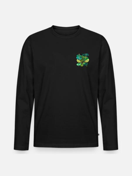forêt tropicale monstera - T-shirt manches longues Premium bio Homme - noir