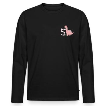 Lettre S - T-shirt manches longues Premium bio Homme - noir - Devant - Nico (187cm)