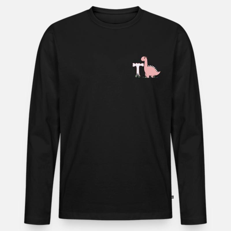 Buchstabe T - Männer Premium Bio Langarmshirt - Schwarz