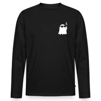 Gespenst Zigarette Sonnenbrille Rauchen Geist - Männer Premium Bio Langarmshirt - Schwarz - Vorne - Nico (187cm)
