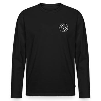 Runen - Jera: Jahr - Männer Premium Bio Langarmshirt - Schwarz - Vorne - Nico (187cm)