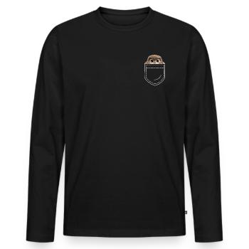 Eule Eulen - Männer Premium Bio Langarmshirt - Schwarz - Vorne - Nico (187cm)