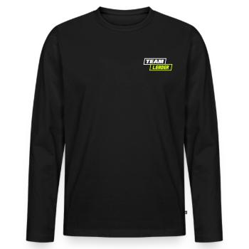 TEAM LEADER - Männer Premium Bio Langarmshirt - Schwarz - Vorne - Nico (187cm)