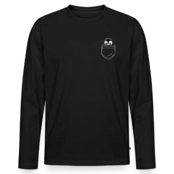 Pingouin - T-shirt manches longues Premium bio Homme - noir - Devant - Nico (187cm)