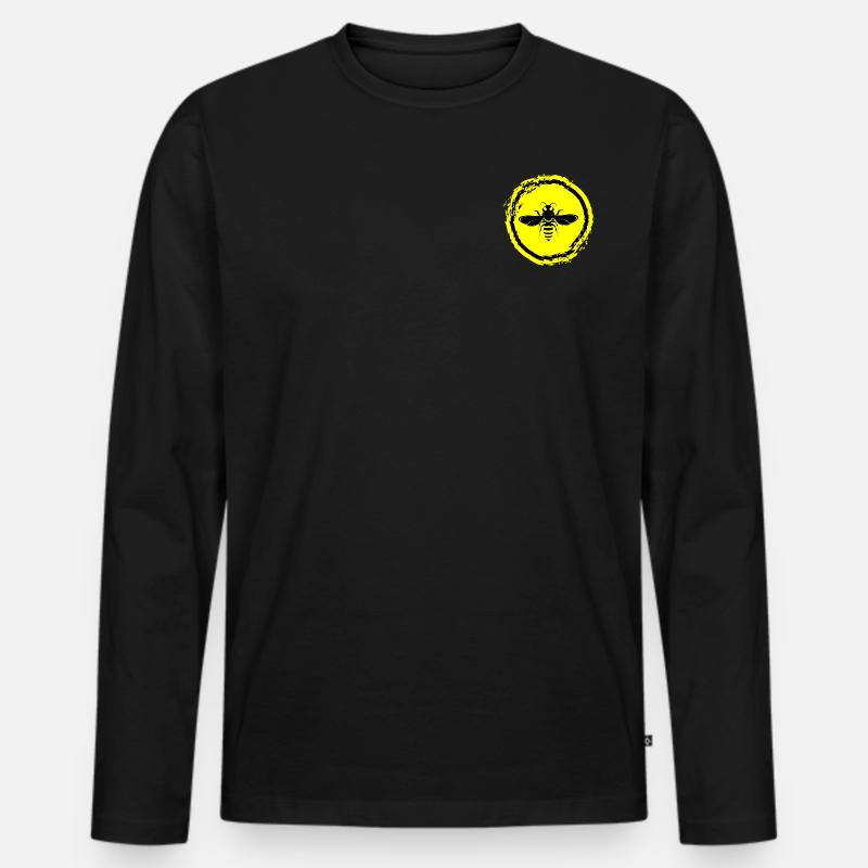 Die Biene - Männer Premium Bio Langarmshirt - Schwarz