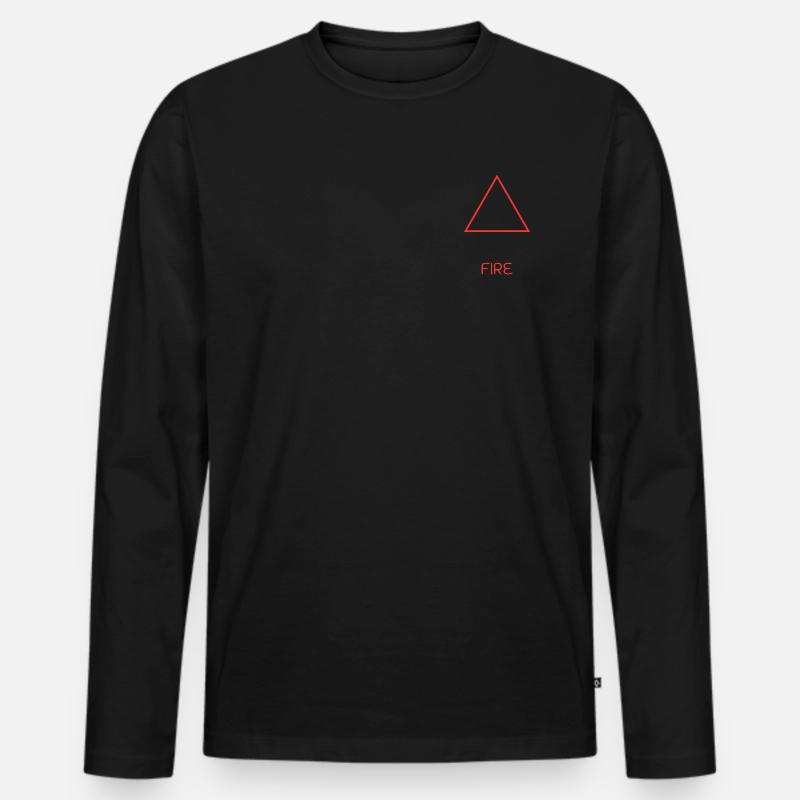 Feuer-Element - Männer Premium Bio Langarmshirt - Schwarz